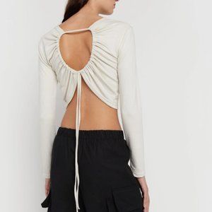 OAK + FORT Open Back Knit Top